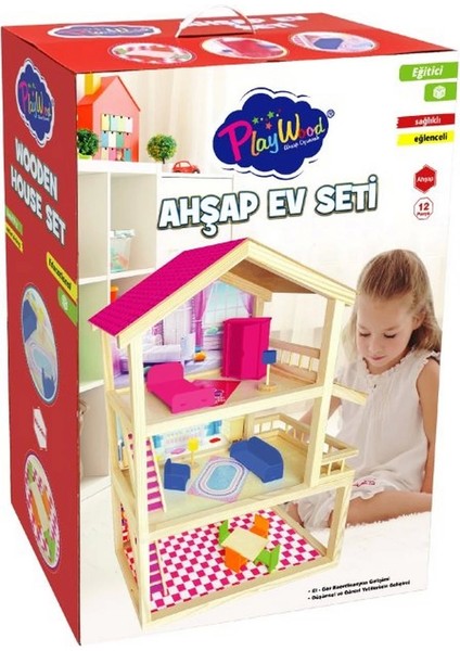 Oyuncak Ahşap Ev Seti