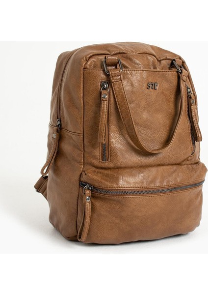 571 Collection Suni Deri Sırt Çantası Taba (Model: 571-9-12D)