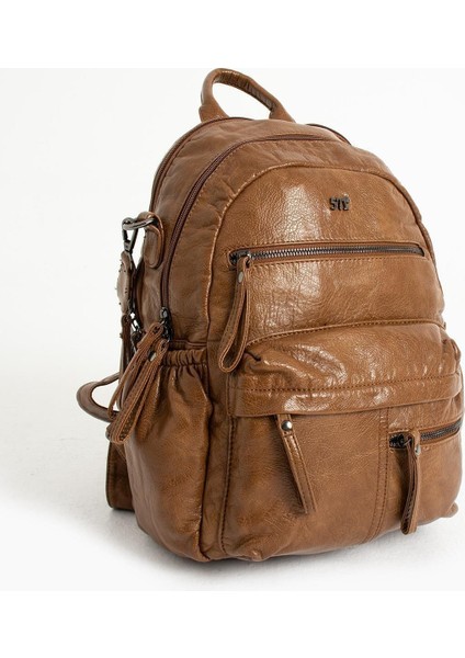 571 Collection Suni Deri Sırt Çantası (Model: 571-9-12E)