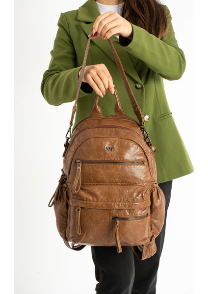 571 Collection Suni Deri Sırt Çantası (Model: 571-9-12E) fırsatları