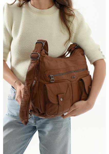 571 Collection Suni Deri Sırt Çantası Taba (Model: 571-13-10B) fiyatları