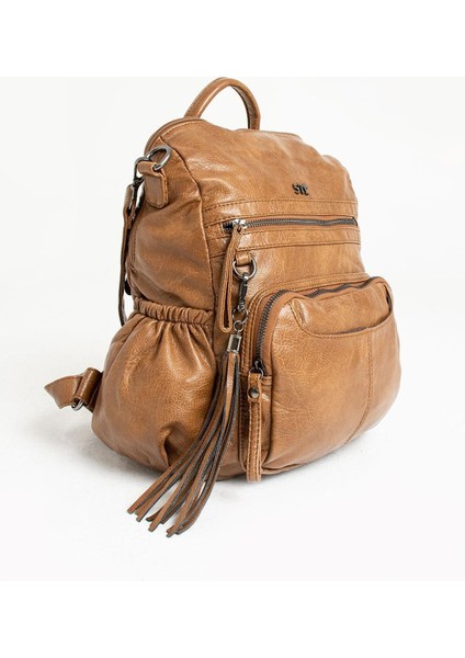 571 Collection Suni Deri Sırt Çantası Taba (Model: 571-9-12B)