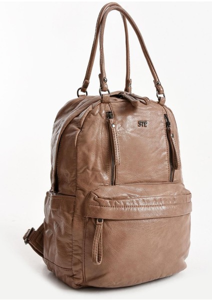 571 Collection Suni Deri Sırt Çantası Bronz (Model: 571-11-12J)