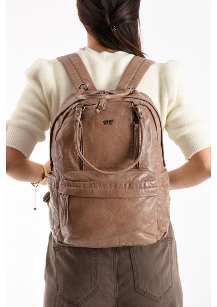 571 Collection Suni Deri Sırt Çantası Bronz (Model: 571-11-12J) fiyatları