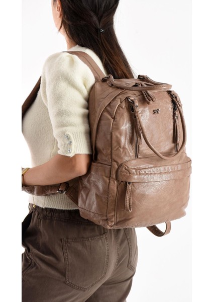 571 Collection Suni Deri Sırt Çantası Bronz (Model: 571-11-12J) modelleri