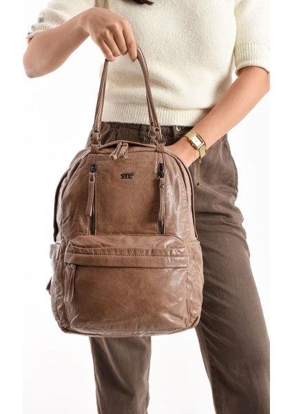 571 Collection Suni Deri Sırt Çantası Bronz (Model: 571-11-12J) fırsatları