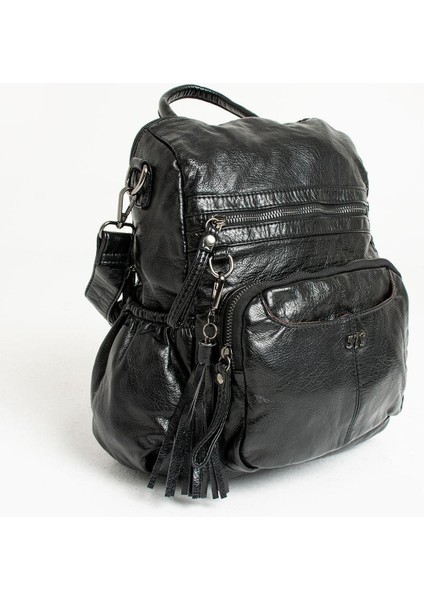 571 Collection Suni Deri Sırt Çantası Siyah (Model: 571-9-12B) indirimleri