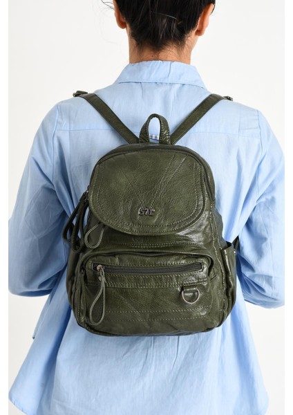 571 Collection Suni Deri Yumuşak Dokumalı Sırt Çantası Yeşil (MODEL: 571-11-12H) fiyatları