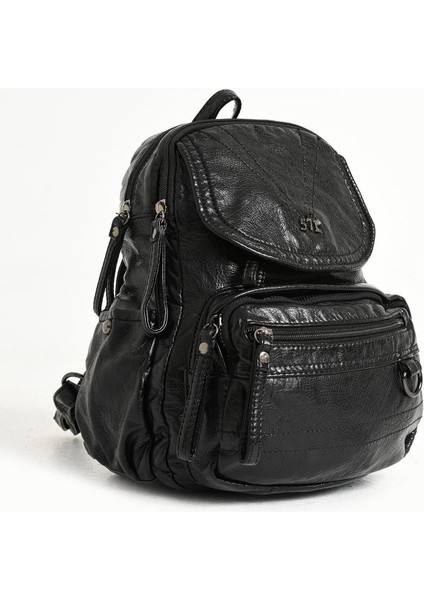 571 Collection Suni Deri Yumuşak Dokumalı Sırt Çantası Siyah (MODEL: 571-11-12H)