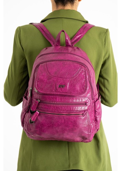 571 Collection Suni Deri Sırt Çantası Mor (Model: 571-11-12G) fiyatları