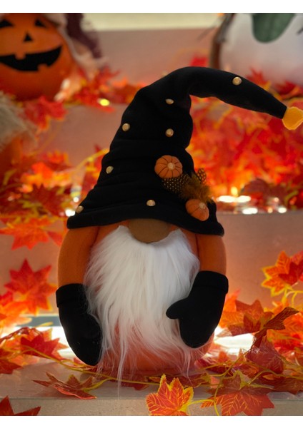 Halloween Sevimli Şans Cüceleri Dekoratif Peluş Cadılar Bayramı Peluş Dekor 50 cm