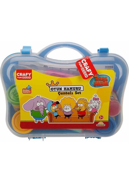 2463 Crafy Kral Şakir Çantalı Oyun Hamuru Seti 200 G 20 Parça