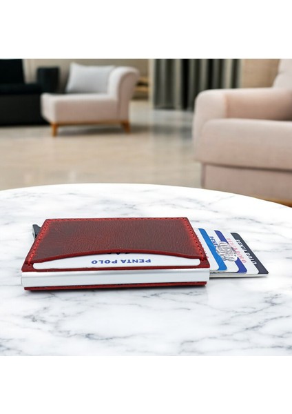 Cronder Hakiki Deri Kaplama Mekanizmalı Kartlık Cüzdan fiyatları