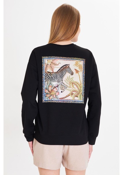 Zebra Baskılı İki İplik Sweatshirt fırsatları