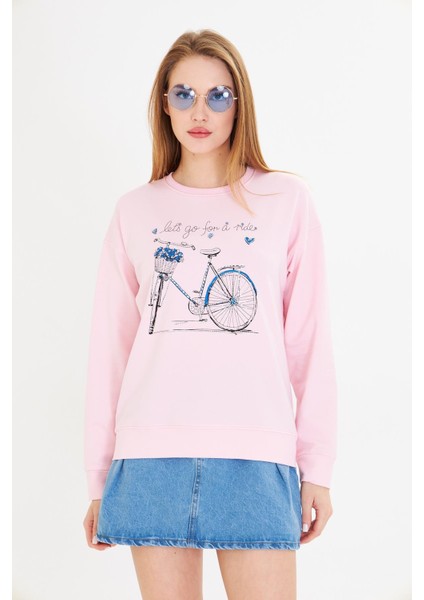 Bisiklet Baskılı İki İplik Sweatshirt fırsatları