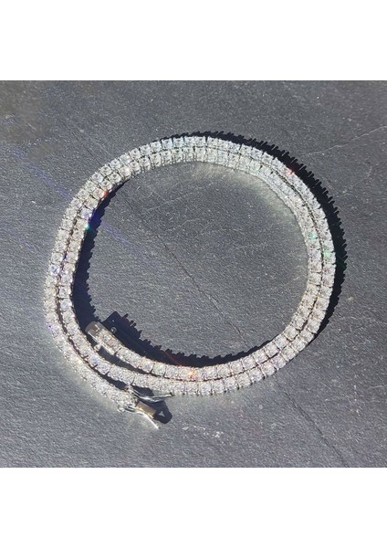 Taşlı Su Yolu Kolye 4 mm