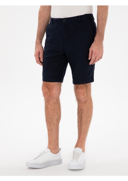 Erkek Lacivert Regular Fit Bermuda Şort 50305617-VR033