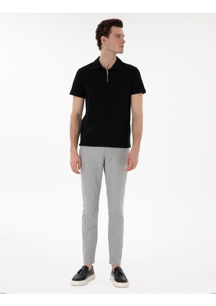Erkek Gri Slim Fit Yazlık Kanvas Pantolon 50301803-VR024