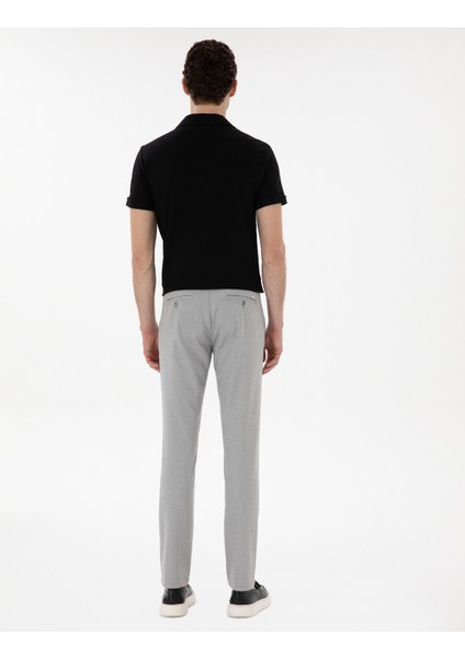 Erkek Gri Slim Fit Yazlık Kanvas Pantolon 50301803-VR024