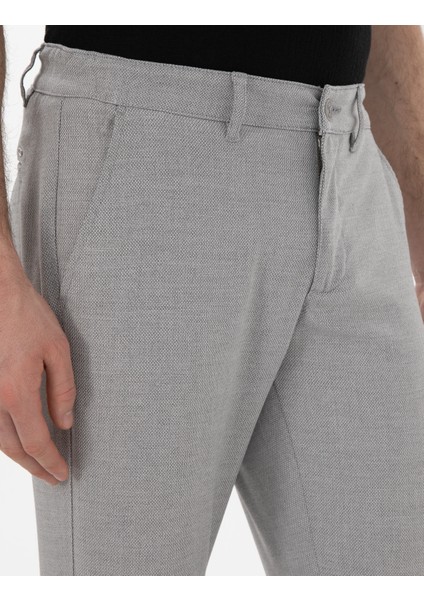 Erkek Gri Slim Fit Yazlık Kanvas Pantolon 50301803-VR024