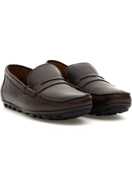 Erkek Kahverengi Deri Loafer Ayakkabı 50308466-VR029