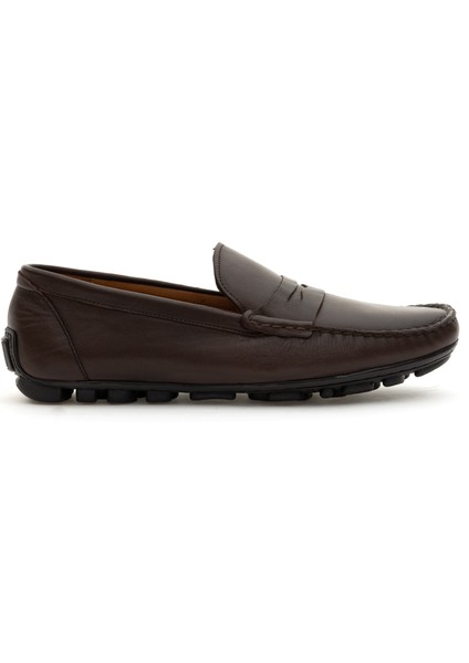 Erkek Kahverengi Deri Loafer Ayakkabı 50308466-VR029