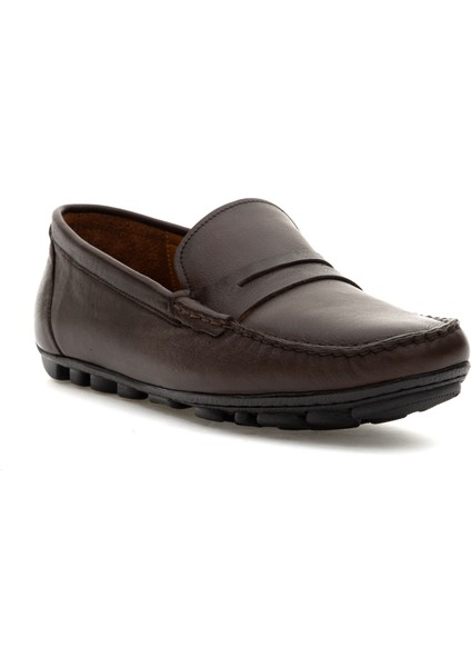 Erkek Kahverengi Deri Loafer Ayakkabı 50308466-VR029