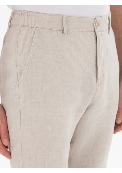 Erkek Bej Regular Fit Bermuda Şort 50305617-VR011
