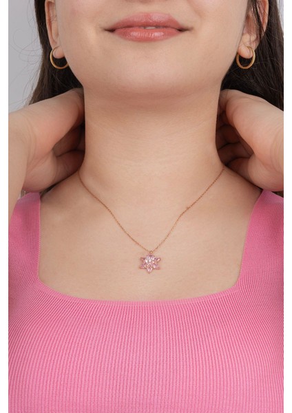 Lila Renkli Taşlı Lotus Çiçeği Gümüş Kolye 18 Ayar Rose Altın Kaplama Lotus Çiçeği Kolyesi 925 Ayar Gümüş Kadın Kolye | Bayan Zirkon Taşlı Lotus Kamelya Çiçeği Rose Gold Kadın Gümüş Kolye indirimleri
