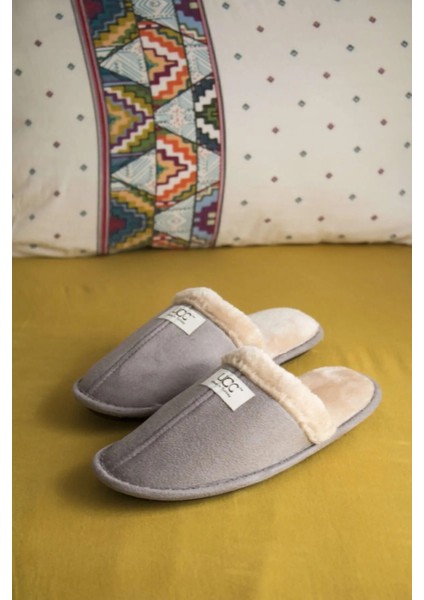 Gri Kürk Yıkanabilir Ortopedik Lüx Kışlık Ev Misafir Çeyiz Bohça Terliği fiyatları