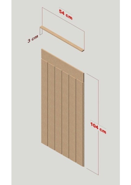 Renkli Ahşap Duvar Paneli 3'lü Paket, Boyanabilir, Dekoratif, 4mm MDF
