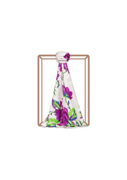 Beyaz-Mor Ipekevi Ipek Şal 5218