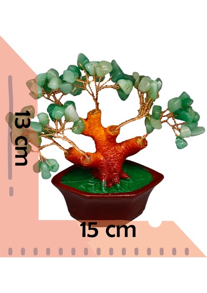 Yeşim Doğal Taş Bonsai Ağacı - Dekoratif Şans ve Bereket Ağacı