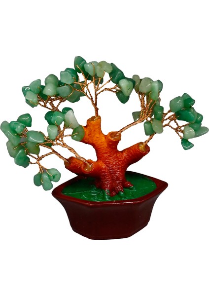 Yeşim Doğal Taş Bonsai Ağacı - Dekoratif Şans ve Bereket Ağacı