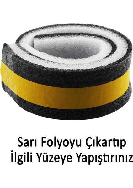 Yapışkanlı Kapı Altı Eşik Süngeri Ince Köpük Soğuk Izolasyon Bandı Fitili 90 cm 5 Adet fırsatları