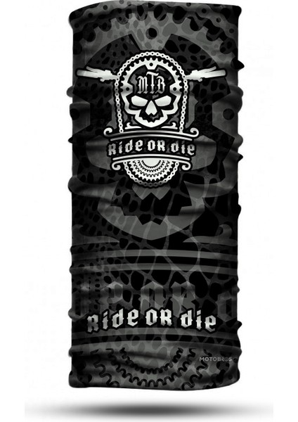 Ride Or Die Kuru Kafa Desenli Dikişsiz Dijital Baskı Baf Buff Bandana Boyunluk