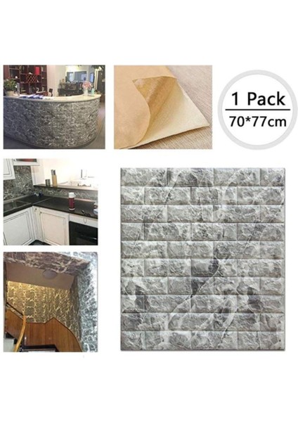 70x77cm Gri Kendinden Yapışkanlı Silinebilir ve Boyanabilir Esnek Duvar Kağıdı