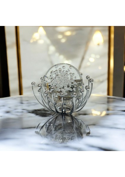 Kristal Metal Yuvarlak Ahtapot Küre Obje