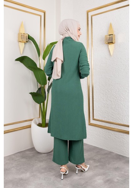 Flar Detaylı Ikili Tesettür TAKIM-3151 Yeşil fiyatları