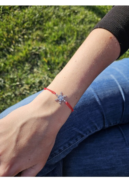14K Altın Pırlantalı Kar Tanesi Kırmızı Ipli Bileklik fiyatları