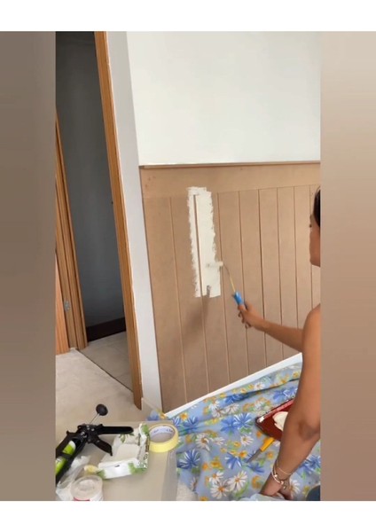 Çok Renkli Ahşap Duvar Paneli, Dekoratif, Boyanabilir, 54x102 cm, 6mm Mdf