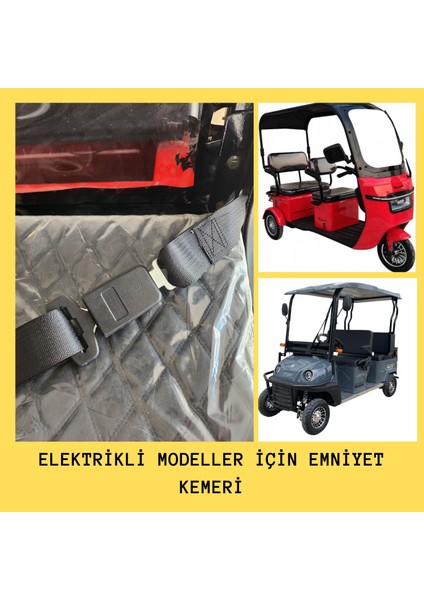 Elektrikli Araç Emniyet Kemeri Ayarlanabilir Tüm 3 Teker 4 Teker Modellere Uyumlu