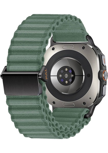 ​​galaxy Watch Ultra 47MM Zore KRD-120 Naylon Kumaş Hasır Örgülü Kordon-Yeşil