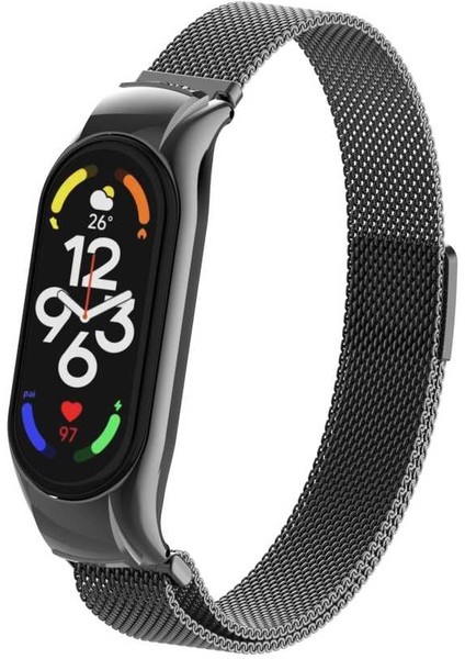 Xiaomi Mi Band 7 Uyumlu Krd-01 Metal Kordon Zore - Siyah