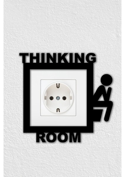 Thinking Room - Düşünme Odası Wc Temalı Dekoratif Duvar Priz Anahtar Çerçevesi Tablo