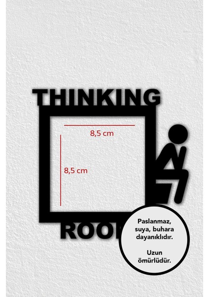Thinking Room - Düşünme Odası Wc Temalı Dekoratif Duvar Priz Anahtar Çerçevesi Tablo
