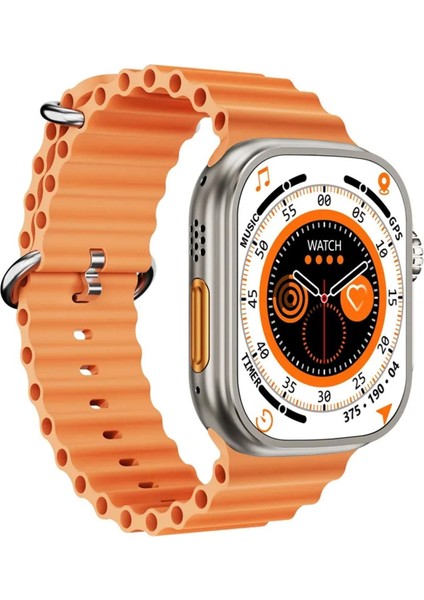 Gri Ultra 2 Watch 9 Pro Plus Max Akıllı Saat Ultra Android & Ios Uyumlu Akıllı Saat