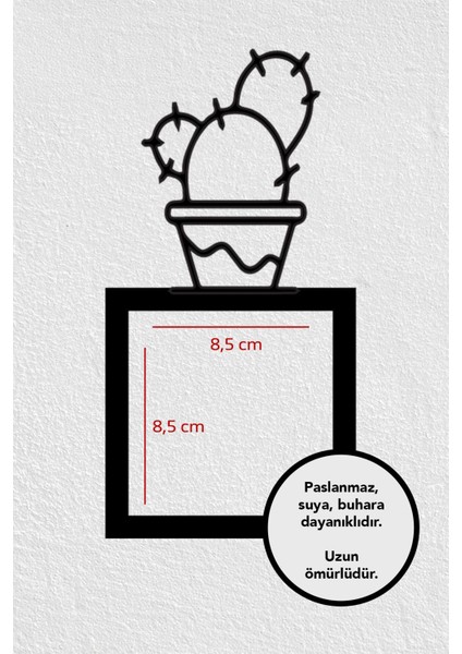 Kaktüs Temalı Dekoratif Duvar Priz Anahtar Çerçevesi Tablo 3'lü Set