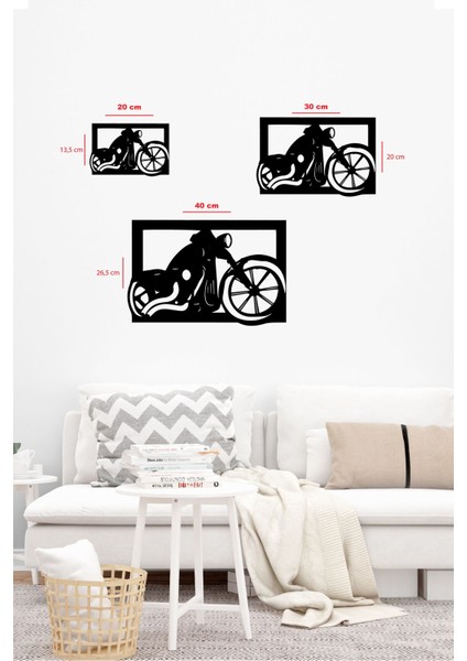 Motorcu Temalı Dekoratif Tablo fırsatları