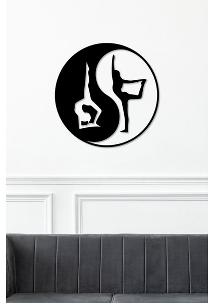 Yoga Temalı Ying Yang Dekoratif Tablo